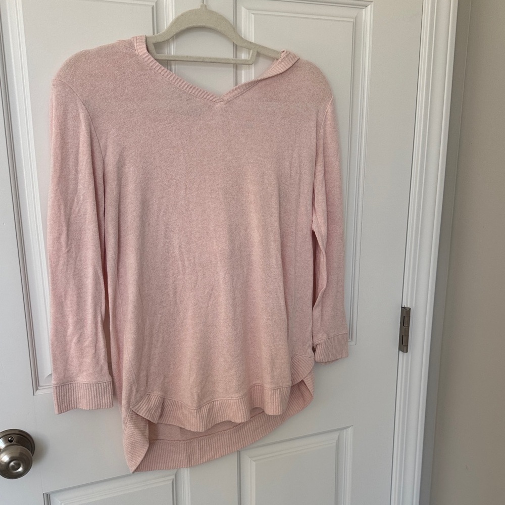 Sunday Light Pink V-Neck Sweatshirt